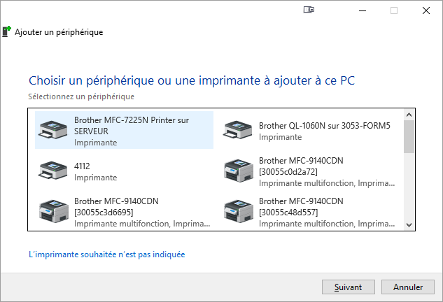 Choisir un périphérique