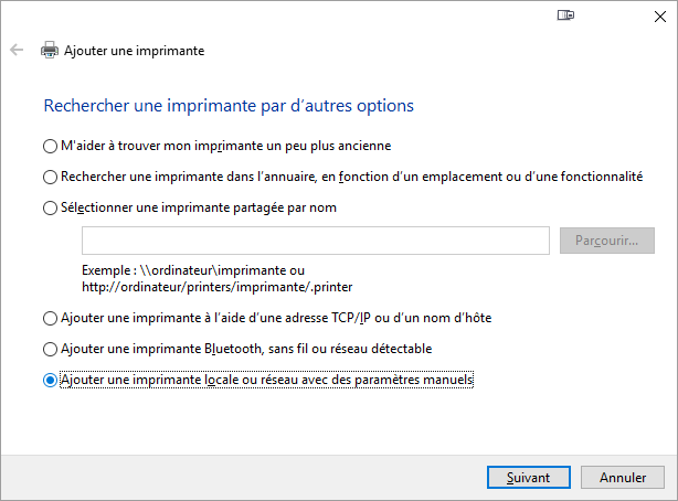 Autres options